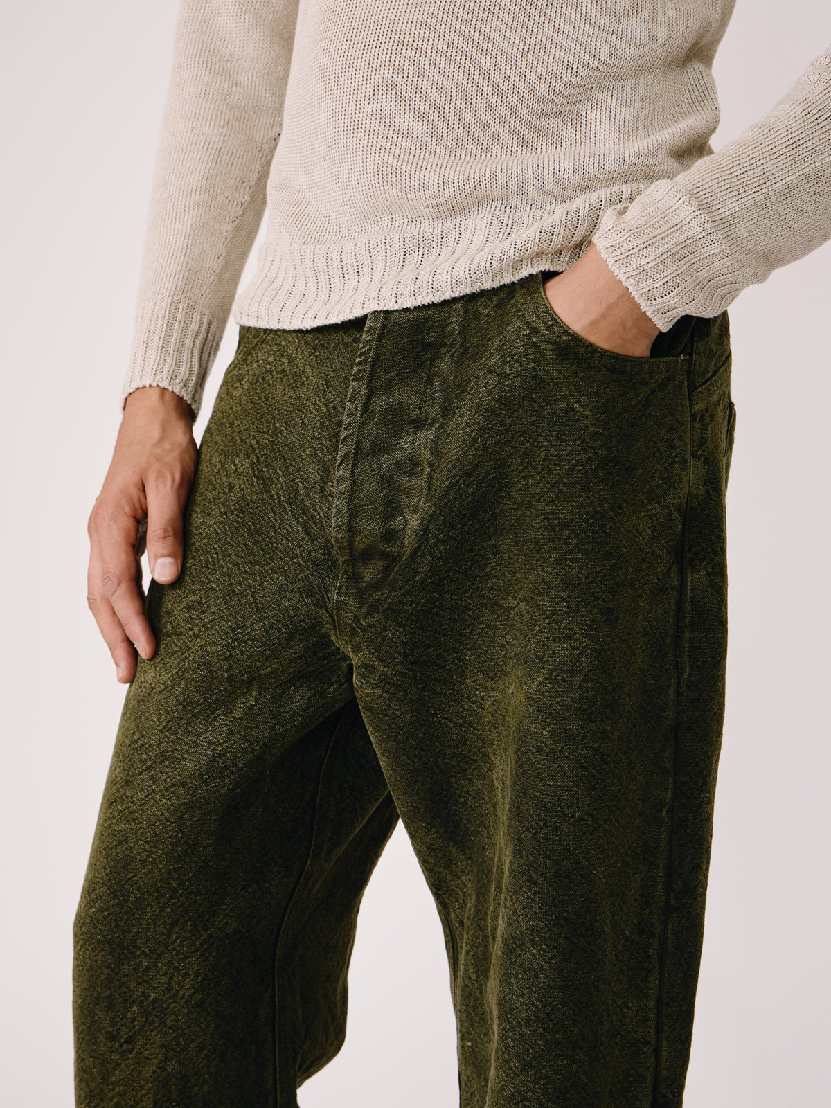 5 Pocket Pant - Pigment Green + Yellow