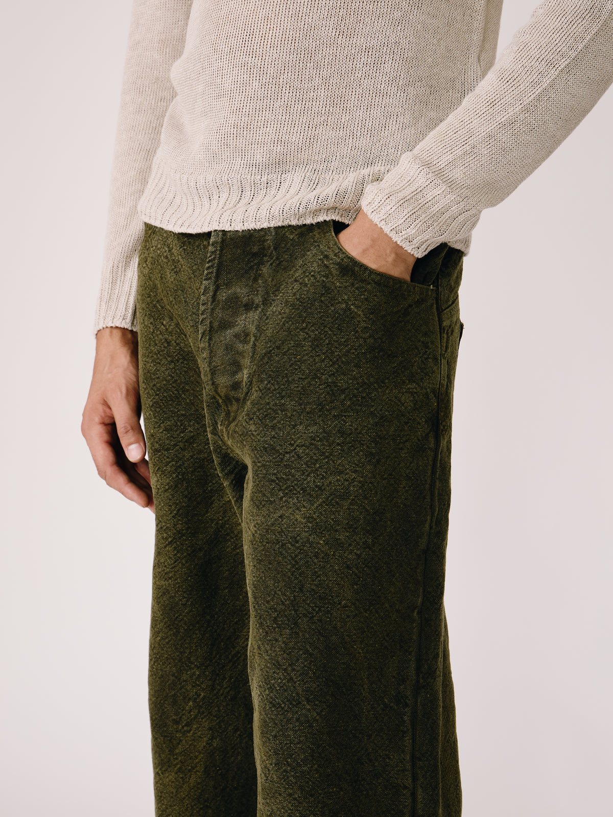 5 Pocket Pant - Pigment Green + Yellow