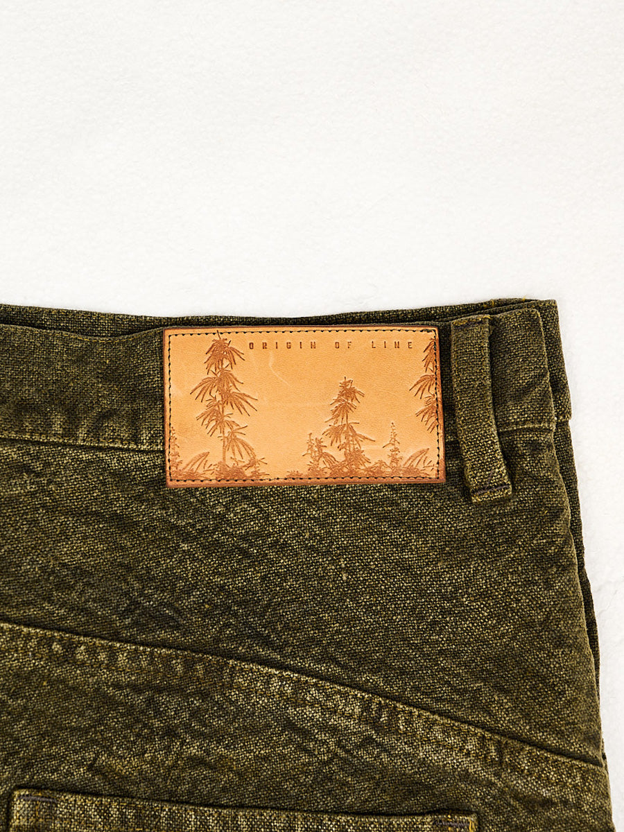 5 Pocket Pant - Pigment Green + Yellow