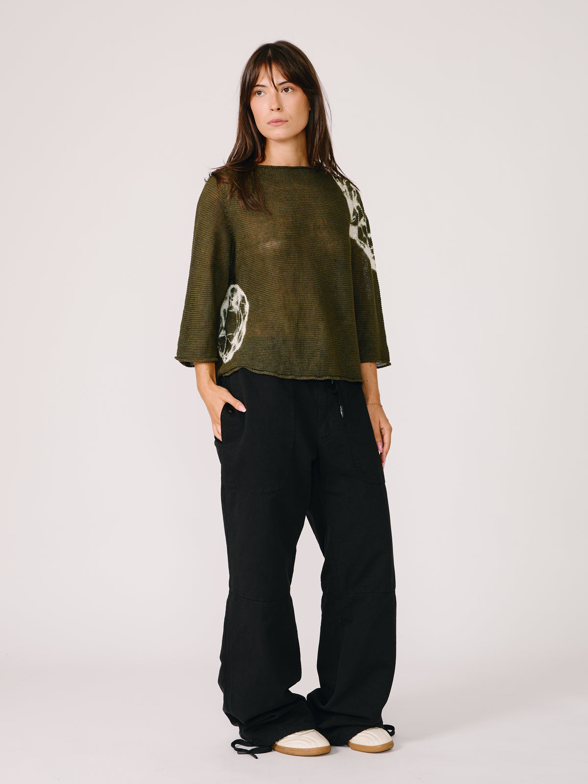 Maglia Linz Crop - Shibori Green