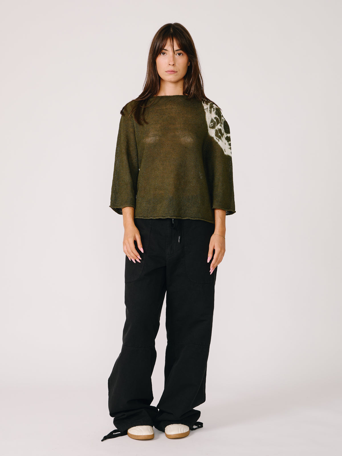 Maglia Linz Crop - Shibori Green