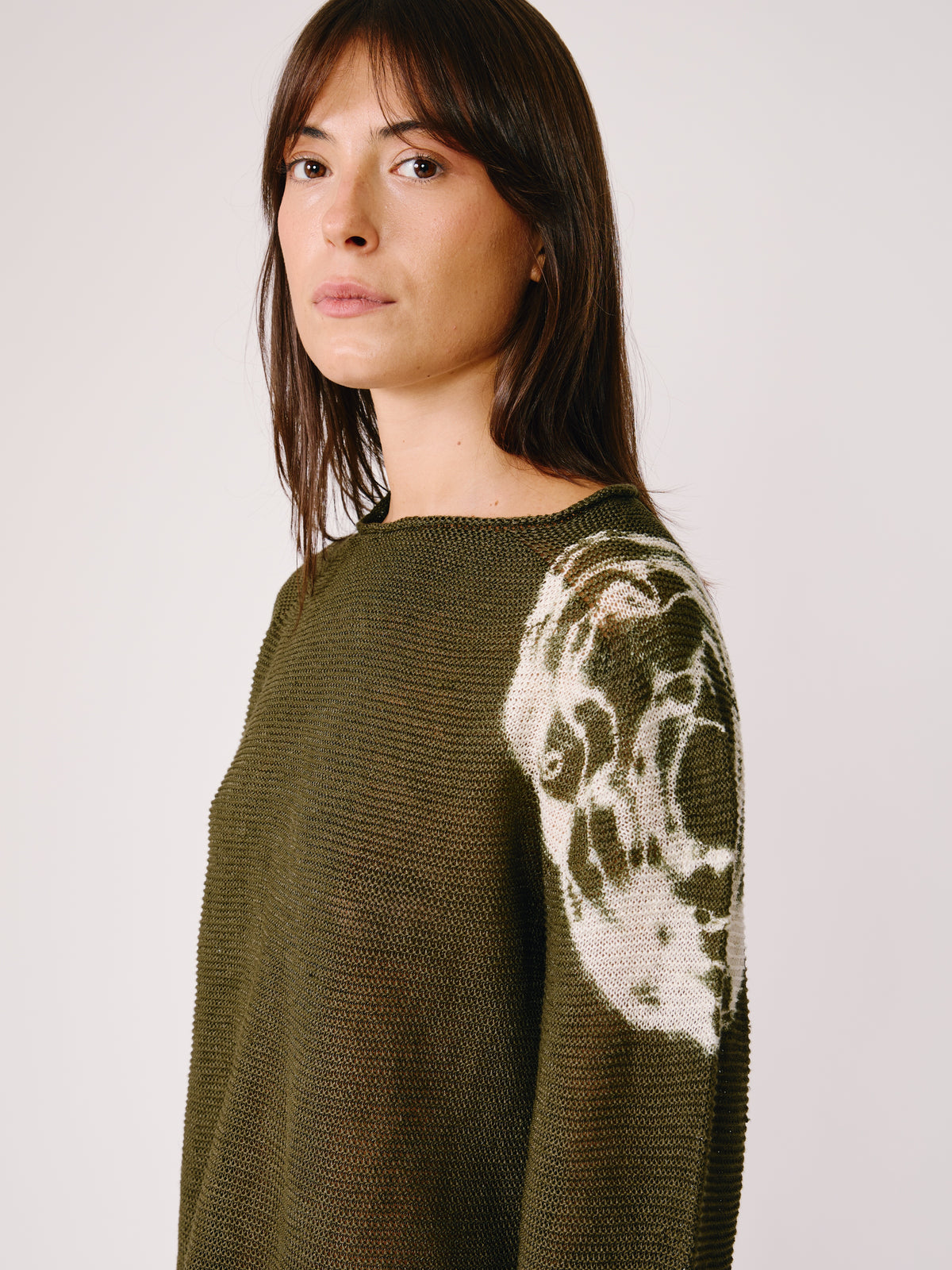 Maglia Linz Crop - Shibori Green